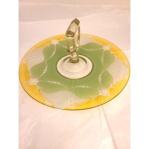 WESTMORELAND ELEGANT GLASS HANDLED TRAY 1246L 1930s